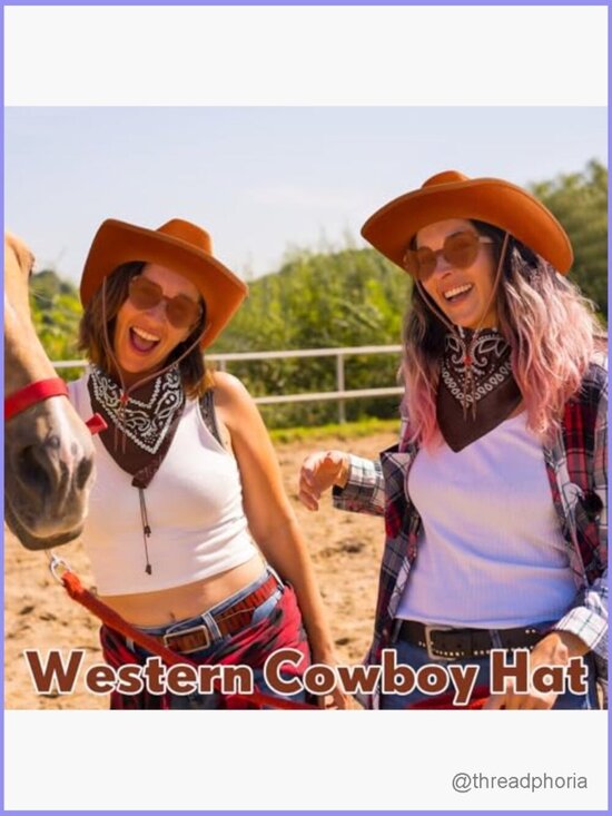 18 Pcs Cowboy Hat with Sunglasses and Bandanas Western Costume Set